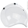 VRacing Visiera Casco 3 Bottoni Universale Casco jet e integrale Visiera Bubble a Bolla Custom retrò Vintage con meccanismo 3 altezze regolabile flip up incluso (Transparente)