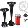 WHTOHY™ Clacson universale da 12 V con kit compressore Clacson a doppio tono da 12 V 178 dB per camion, autocarri, treni, barche, auto, mot