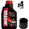 Motul Kit Tagliando moto 4 litri olio Motul 7100 10W40 + filtro 138