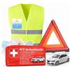 TK Gruppe Timo Klingler Set di sicurezza 8 in 1 2021 Gilet di sicurezza per auto, triangolo di emergenza, kit di pronto soccorso, disco di parcheggio, coperta di emergenza UVM. - Primo soccorso in caso di incidente