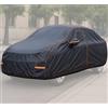Auto Accessori Lupex - Telo copriauto felpato impermeabile, resistente alle intemperie, taglia XL per berline fino a 530 cm, in tessuto PVC, con zip laterale, da esterno e interno