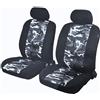 Generico 2 Coprisedili Anteriori Universali in Tessuto Mimetico Grigio e Nero - Camouflage 2 Posti Coprisedili 1+1 di Alta Qualità Resistenti e Comodi Compatibili con Airbag Set da 4 pezzi Auto ATV 4x4 Caccia