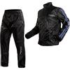 A-Pro Antipioggia Giacca Pantaloni Impermeabile Moto Scooter Alta Visibilità BLU L