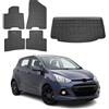 OMAC Tappetini & Vasca Baule Set per Hyundai i10 Hatchback 2013-2019 Gomma 5X