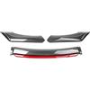 Bqieai Spoiler labbro paraurti anteriore in ABS per auto, per Ren-ault Clio 4 2011-2019 splitter anteriore sotto il mento sostituzione labbro splitter anti-collisione kit carrozzeria, F/rosso-fibra di