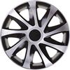 NRM DRACO CS 16 Copricerchi Universali, 16, Bicolore Nero / Silver, 4 pezzi
