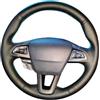 WYLWSHA Copertura Volante Copertura Volante Automobile Treccia Anti-Slip Accessori Auto In Pelle Artificiale Per Ford Per Focus 3 Per Fuga Per Kuga 2015-2018 Copri Volante(Gray Thread)