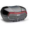 GIVI BAULETTO Monokey System portaoggetti BAULE V58NNB MAXIA 5 Per Scooter Moto 2 CASCHI 58 litri TOPCASE Posteriore NERO CON CATADIOTTRO ROSSO E QUATTRO COVER IN COLOR NERO GREZZO VERNICIABILI