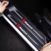 RIDGOEL 4 Pezzi Battitacco Adesivi Soglie Porte per Peugeot 208 2008 207 301 308 408 4008 508 5008 Rifter, Adesivo per Battitacco in Fibra di Carbonio Protezioni per Davanzali per Porte Automobile A