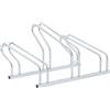 vidaXL Supporto per 3 Bici da Pavimento Autoportante Acciaio Zincato, supporto per bici da pavimento, cavalletto per bici, porta bici autoportante