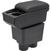 KAERGK Braccioli auto per Ford KA 2019 console centrale per auto doppio spazio con portabevande facile da montare in pelle nera comoda e resistente (linea bianca)