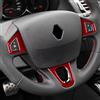 KUNGKIC Per Renault Megane 3 RS Scenic Fluence 2009 2010 2011 2012 2013 2014 Fibra di Carbonio Auto Volante Telaio Volante Pulsantiera Decorativa Adesivo per Interni Accessori, Regalo (Rosso)