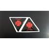 AZgraphishop KIT 2 STICKERS ADESIVI 3D RESINATI COMPATIBILI PER ALFA ROMEO QUADRIFOGLIO JTDM A-148 (Rosso, 6 cm)