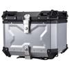 CRUIZER Valigia Bauletto Moto Scooter posteriore alluminio anodizzato 55L Argento Silver con Cuscino posteriore
