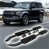 Wusecssy Pedane laterali per Land Rover Defender 110 130 2020-2024 2025 2026 L663 4 porte | 2 pezzi gradini laterali fissi binario pedaliera laterale | Aggiornamento completamente nuovo | Accessori auto nero