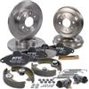 BESTPRICE Set freni incl dischi freno anteriori Ø 241mm pieni + tamburo freno Ø 185mm + pastiglie freno anteriori e ganasce freno posteriori + compatibile con FIAT SEICENTO / 600 (187_)