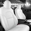 NINQ Coprisedili in PU Pelle per Tesla Model 3 Highland 2024, Impermeabile Sedile Protezione Cuscino Set, Accessori Auto Interno,White Style