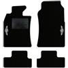 QUEMAR Tappetini Auto compatibili con MINI R50 R52 Cabrio R53 2001-2007/ Kit Tappeti Moquette e Gomma su Misura (Set 2 Anteriori+2 Poster.)/ Ricami e Colori Personalizzati (Bordo Bianco, 2 Ricami)