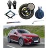 D'ANGELO 1988 Kit Ruotino di Scorta 18 compatibile con Mazda CX-3 con Cric, Chiave, Guanti e Sacca
