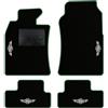 QUEMAR Tappetini Auto compatibili con MINI R50 R52 Cabrio R53 2001-2007/ Kit Tappeti Moquette e Gomma su Misura (Set 2 Anteriori+2 Poster.)/ Ricami e Colori Personalizzati (Bordo Verde, 4 Ricami)