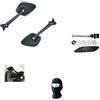 MOTO SPORT MONDO COMPATIBILE CON YAMAHA T-MAX 530 2012-2019 COPPIA DI SPECCHIETTI DA MANUBRIO FAR RETROVISORE OMOLOGATO E13 SPECCHIO IN ALLUMINIO NERO 7017+7017 + KIT DI MONTAGGIO SPECIFICO G18BB7047D+S