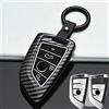 ontto Guscio Cover per Chiave Telecomando Auto per BMW Serie 1 2 5 7 X5 F15 F48 X6 F16 F86 G30 X1 F48 F21 218i Coprichiave in ABS Custodia Protettivo Portachiavi 4 Tasti-Nero Carbonio A