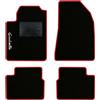 QUEMAR Tappetini Auto per Alfa Romeo Giulietta, Bordo Rosso, 1 Ricamo | 2010-2016 / Kit Tappeti Moquette e Gomma su Misura / Set 2 Anteriori + 2 Posteriori / Ricami e Colori Personalizzati