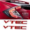YK ZAOOER Coda VTEC Dell'automobile Dell'emblema Del Distintivo Del Tronco Logo Decal Sticker Per Honda Civic Metal City HR-V CR-Z FCX BRV Driver Vezel,Rosso