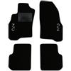QUEMAR Tappetini Auto compatibili con Alfa Romeo Mito dal 2008 / Kit Tappeti in Moquette e Gomma su Misura (Set 2 Anteriori + 2 Posteriori) / Ricami e Colori Personalizzati (Bordo Bianco, 2 Ricami)