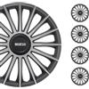 OMAC SPARCO Radkappen Radzierblenden Sparco Treviso 14 Zoll Copertura Set Grigio Argento 4X