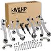 kW&HP KIT 12PZ AVANTRENO BRACCI BRACCETTI OSCILLANTI SOSPENSIONE ANTERIORE PER AUDI A4 / A4 AVANT DAL 2001 AL 2004 (KW13001)