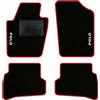QUEMAR Tappetini Auto compatibili con Polo V 2009-2017 (6R - 6C) / Kit Tappeti Moquette e Gomma su Misura (Set 2 Anteriori + 2 Posteriori) / Ricami e Colori Personalizzati (1 Ricamo, Bordo Rosso)