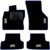 QUEMAR Tappetini Auto per Audi A3 8Y e Hybrid, Bordo Blu, 4 Ricami | dal 2020 / Kit Tappeti Moquette e Gomma su Misura / Set 2 Anteriori + 2 Posteriori / Ricami e Colori Personalizzati