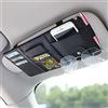 HIFROM Organizer per Aletta Parasole Auto, Accessori per Interni Auto Occhiali da Sole CD Card, Pelle PU Multi-Tasca Organizzatore (Nero)