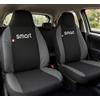 Auto Accessori Lupex - Coprisedili Auto Compatibili per Smart ForFour seconda serie, colore nero grigio scuro, Made in Italy, poggiatesta incluso, Set Copri sedili Anteriori e Posteriori