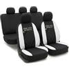 Auto Accessori Lupex Copri-sedili Auto Compatibili Mito | Made In Italy | Set Coprisedili Anteriori e Posteriori | Logo Ricamato | Airbag Compatibile | Interni (Nero/Bianco)