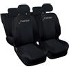 Auto Accessori Lupex - Coprisedili auto compatibili per Fabia, nero, Made in Italy, tessuto poliestere, set copri sedili completi, con ricamo nome modello