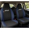 Auto Accessori Lupex - Coprisedili Auto Compatibili per Smart ForFour seconda serie, colore nero blu scuro, Made in Italy, poggiatesta incluso, Set Copri sedili Anteriori e Posteriori