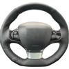 KZZYPJ Copri Volante Protezione Copertura Per Peugeot 308 2014 2015 2016 2017 Coprivolante In Pelle Per Auto(GRAY)