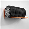 QLS Supporto da parete per pneumatici auto, 120 cm, portata fino a 180 kg, montaggio a parete, colore: arancione