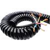CASOME Cavo di Alimentazione A Spirale 24awg A 6 Conduttori, Cavo A Molla Riccia Espandibile per Dispositivi Elettronici, Cavo di Prolunga Retrattile Flessibile(5meter)