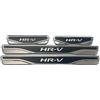 mabi automotive parts Protezione antigraffio per battitacco in carbonio, cromo e ABS, adatta per Honda Accord, City, Civic, CR-V, HR-V, Jazz, 4 pezzi (HR-V)