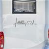 Pimastickerslab Kit 1 Adesivo stickers camper BATTITO CARDIACO CUORE PASSIONE caravan roulotte decal scegli colore cod.1839 (074 GRIGIO MEDIO, cm 55 x 23)