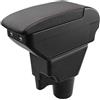 KAERGK Bracciolo Auto Compatibile con KIA STONIC Picanto | Vano Portaoggetti a Due Livelli, 4 Porte USB, Montaggio Semplice, Bracciolo Regolabile, Pelle PU, Linea Rossa