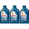 Shell Set da 3 Olio motore Helix 5w-40 hx7 sintetico 1l auto moto