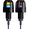 Riloer 2pcs 12V LED Motociclo Indicatori di Direzione Lampeggianti, Alto Luminoso Manubrio Fine Maniglia Spina Luci Bici Grip Bar Spina Strobo di Segnalazione Laterale