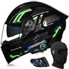 ACLFFSHOP Caschi da Moto Modulari Bluetooth, Casco da Moto a Doppia Visiera Integrale Omologato DOT/ECE, con Doppio Altoparlante e Microfono, per Adulti Uomini e Donne M~XXL