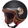 GAORUTO Casco Integrale Brain Jet DOT/ECE - Moto Retrò, Cruiser, Chopper, Scooter Crash Semiguscio per Uomo e Donna