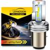 Ruiandsion BA20D H6 Lampadina LED per faro moto Super Bright AC/DC 9-32V Hi/Lo Beam Chip CSP S2 Kit conversione lampadina per faro moto,6000K bianco