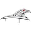Oniissy 15,5 x 3,9 x 5,6 cm cromato anteriore parafango telaio ornamento per moto, design testa di aquila, facile installazione